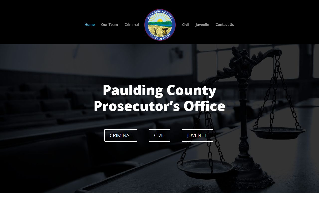 Paulding County Prosecutor website showing prosecutor office information