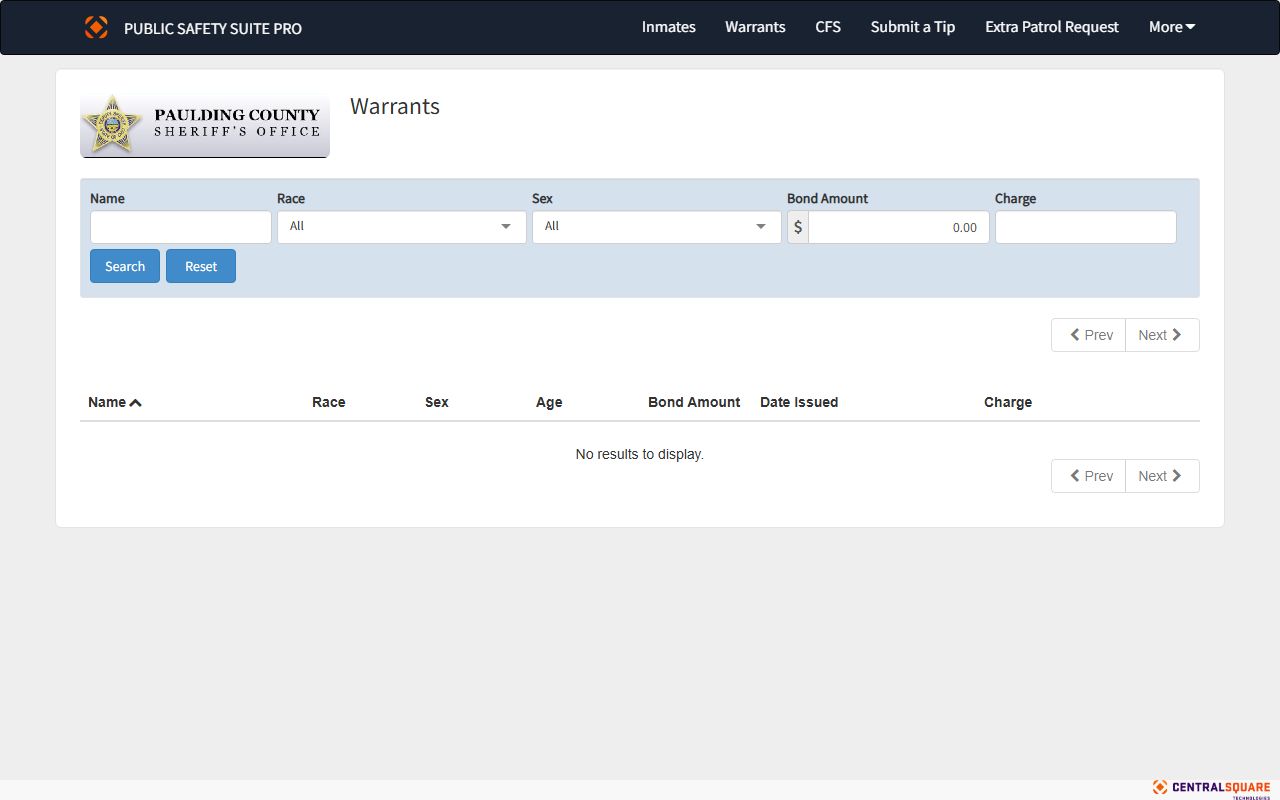 Paulding County official warrants search portal